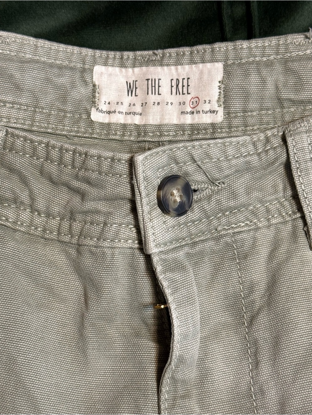 We The Free Wide-Leg Chinos in Light Green/grayy